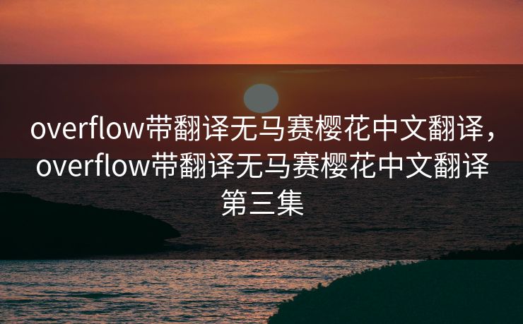 overflow带翻译无马赛樱花中文翻译,overflow带翻译无马赛樱花中文翻译第三集